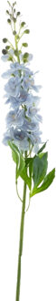Bellatio Design Kunstbloemen boeket Ridderspoor/delphinium Roland - 8x - 87 cm - licht blauw - kunst zijdebloemen
