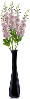 Bellatio Design Kunstbloemen boeket Ridderspoor/delphinium Roland - 8x - 87 cm - licht roze - kunst zijdebloemen
