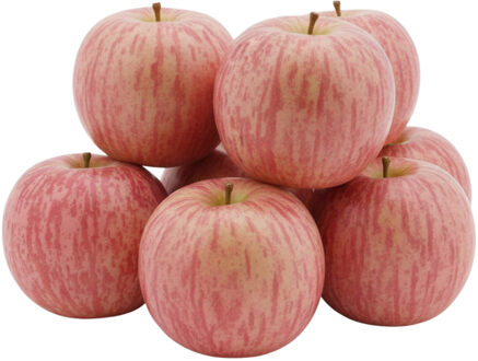 Bellatio Design Kunstfruit decoratie appels - 6x stuks - ongeveer 9 cm - rood - fruitschaal decoratie