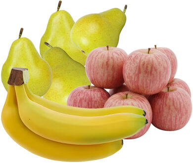 Bellatio Design Kunstfruit - fruitschaal decoratie set - bananen - appels - peren - fruit