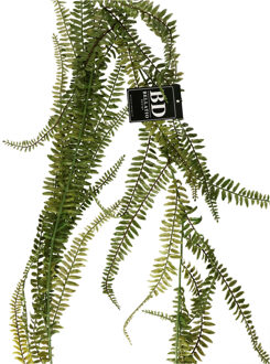 Bellatio Design kunstplant/hangplant slinger - 2x - Varen/Monilophyta - groen - 180 cm