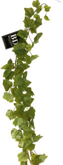 Bellatio Design kunstplant/hangplant slinger - Druivenblad/Vitaceae - groen - 180 cm