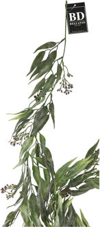 Bellatio Design kunstplant/hangplant slinger - Eucalyptus - groen - 198 cm