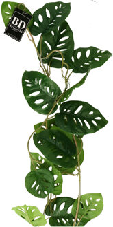 Bellatio Design kunstplant/hangplant slinger - Gatenplant - groen - 120 cm