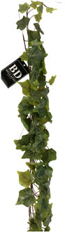 Bellatio Design kunstplant/hangplant slinger - Klimop/hedera - groen - 180 cm