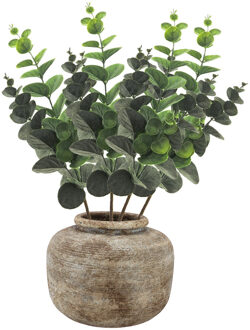 Bellatio Design Kunstplant takken Eucalyptus Bella - 4x - 38 cm - groen - decoratie bladgroen