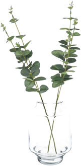 Bellatio Design Kunstplant takken Eucalyptus Cinera - 2x - 38 cm - 3 takken - kunst bladgroen