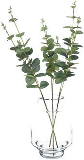 Bellatio Design Kunstplant takken Eucalyptus Cinera - 3x - 38 cm - 3 takken - kunst bladgroen