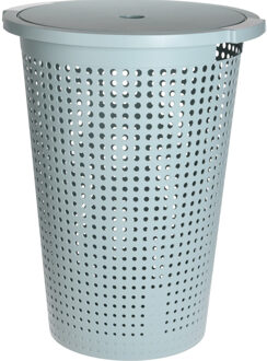 Bellatio Design Kunststof Wasmand Met Deksel Rond Mintgroen 35 Liter