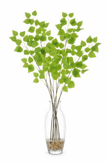 Bellatio Design Kunsttak / kunstbloem Berk - 3x - 87 cm - groen - boeket opvulling bladgroen