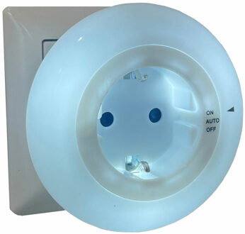 Bellatio Design LED Nachtlamp met lichtsensor - 230V - kinderkamer - extra stopcontact