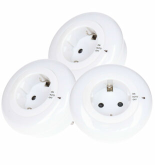 Bellatio Design LED Nachtlamp met lichtsensor - 3x - 230v - kinderkamer - met stopcontact - energiebesparend