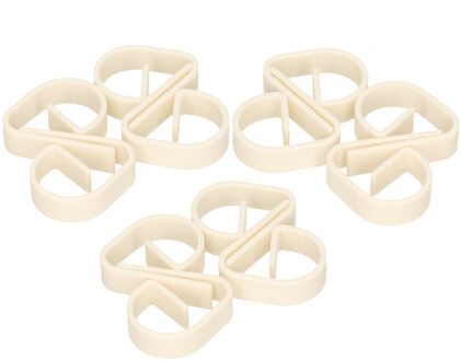 Bellatio Design Set van 12x stuks tafelkleed vastzet klemmen wit 5 cm