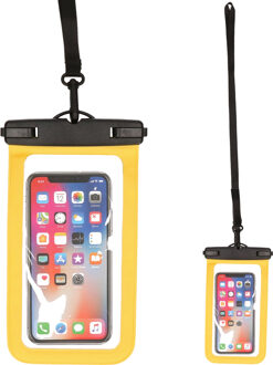 Bellatio Design Set van 2x stuks Bellatio Design waterdicht telefoonhoesje voor alle telefoons tot 6 inch geel - Telefoonhoesjes