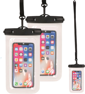 Bellatio Design Set van 3x stuks Bellatio Design waterdicht telefoonhoesje voor alle telefoons tot 6 inch wit - Telefoonhoesjes