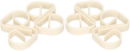 Bellatio Design Set van 8x stuks tafelkleed vastzet klemmen wit 5 cm