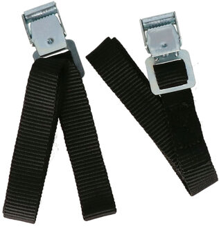 Bellatio Design spanbanden/sjorbanden/bindriemen - 2x stuks - zwart - 100 cm