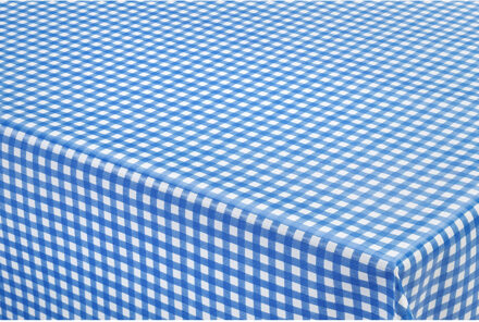 Bellatio Design tafelzeil boerenruit - blauw - PVC - 140 x 250 cm