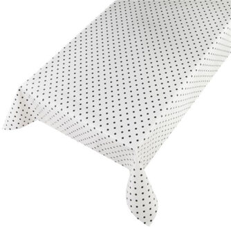 Bellatio Design Tafelzeil Dots - wit met stippen - 140 x 175 cm