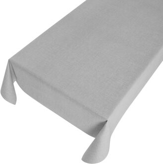 Bellatio Design Tafelzeil Linnenlook - uni lichtgrijs - 140 x 245 cm - Rechthoekig - Buiten en binne