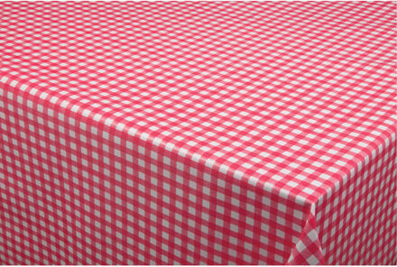 Bellatio Design Tafelzeil/tafelkleed boeren ruit rood/wit 140 x 250 cm - Tafelzeilen