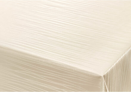 Bellatio Design Tafelzeil/tafelkleed Damast creme strepen print 140 x 220 cm
