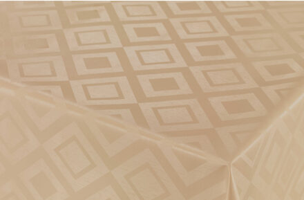 Bellatio Design Tafelzeil/tafelkleed Damast gouden ruiten print 140 x 250 cm
