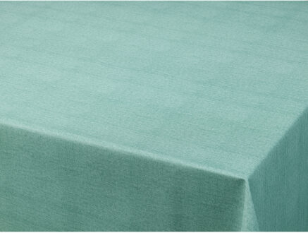 Bellatio Design Tafelzeil/tafelkleed gemeleerd turquoise look 140 x 180 cm - Tafelzeilen Blauw