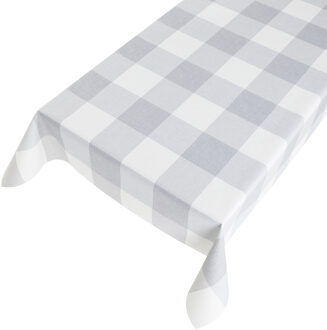 Bellatio Design Tafelzeil/tafelkleed grijs geblokt 140 x 245 cm