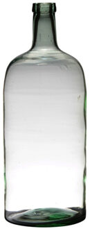 Bellatio Design Vaas - fles vorm - glas - transparant - D19 x H50 cm - Bloemen/takken/stelen vaas