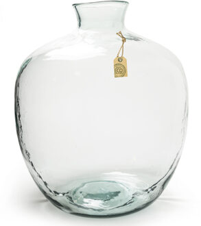 Bellatio Design Vaas - transparant - 45 x 55 cm - gerecycled glas
