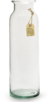 Bellatio Design Vaas - transparant - 9x30cm - Gerecycled glas - Melkbus
