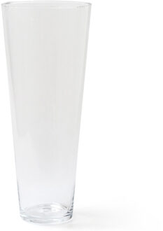 Bellatio Design Vaas - Transparant - conisch - glas - H40xD17 cm - Vazen