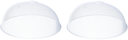 Bellatio Design Vliegenkap/voedselkap tegen insecten - 3x - RVS - wit - D35xH16cm