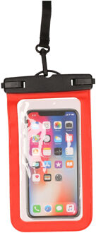 Bellatio Design waterdicht telefoonhoesje voor alle telefoons tot 6 inch rood - Telefoonhoesjes