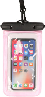 Bellatio Design waterdicht telefoonhoesje voor alle telefoons tot 6 inch roze - Telefoonhoesjes