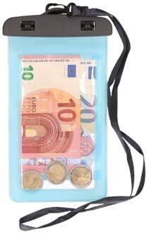 Bellatio Design Waterdichte geldbuidel/ moneybelt nektasje blauw - Kostbaarhedenbuidel