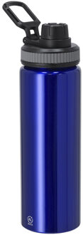 Bellatio Design Waterfles/drinkfles sport bidon Fitmaster - blauw - 800 ml - aluminium - schroefdop