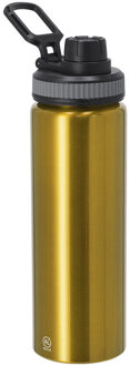 Bellatio Design Waterfles/drinkfles sport bidon Fitmaster - goud - 800 ml - aluminium - schroefdop