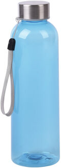 Bellatio Design Waterfles / drinkfles / sport bidon Olympic - lichtblauw - kunststof - 500 ml - rvs schroefdop - Drinkflessen