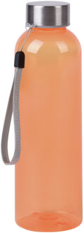 Bellatio Design Waterfles / drinkfles / sport bidon Olympic - oranje - kunststof - 500 ml - rvs schroefdop
