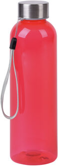 Bellatio Design Waterfles / drinkfles / sport bidon Olympic - rood - kunststof - 500 ml - rvs schroefdop