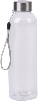 Bellatio Design Waterfles / drinkfles / sport bidon Olympic - transparant - kunststof - 500 ml - rvs schroefdop