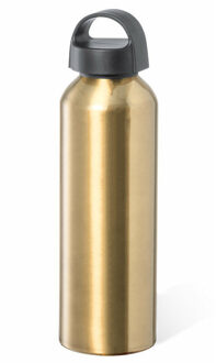 Bellatio Design Waterfles/drinkfles/sportfles - metallic goud - aluminium - 800 ml - schroefdop - Drinkflessen