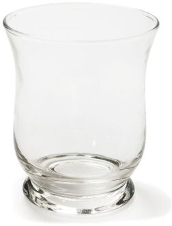 Bellatio Design Windlicht bloemenvaas/bloemenvazen 9 x 11 cm transparant glas - Vazen