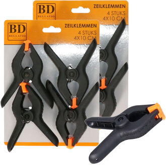 Bellatio Design Zeilklemmen - 8x stuks - 10 x 4 cm - lijmklemmen - marktklem