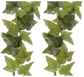 Bellatio Flowers & Plants 2x Groene Hedera Helix klimop hangplant kunstplanten 180 cm - Kunstplanten