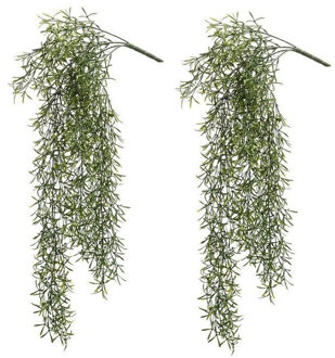 Bellatio Flowers & Plants 2x Kunstplant groene gras hangplant / tak 75 cm