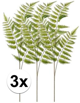 Bellatio Flowers & Plants 3x Tree fern kunst tak 85 cm - Kunstbloemen Groen