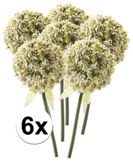 Bellatio Flowers & Plants 6 x Kunstbloemen steelbloem witte sierui 70 cm - Kunstbloemen